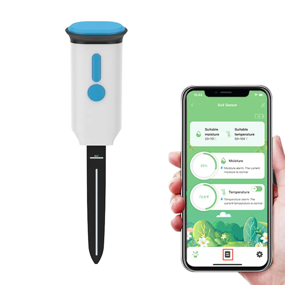 WiFi Smart Soil Sensor 2.4GHz Humidity Temperature Sensor Plant Intelligent Measuring Instrument for Potted Plants Greenhouse