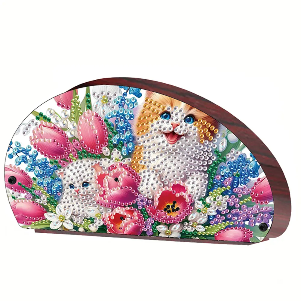 Wooden Animals DIY Rhinestones Storage Holder Crystal Diamond Storage Shelf Diamond Painting Storage Rack for Home Study Office