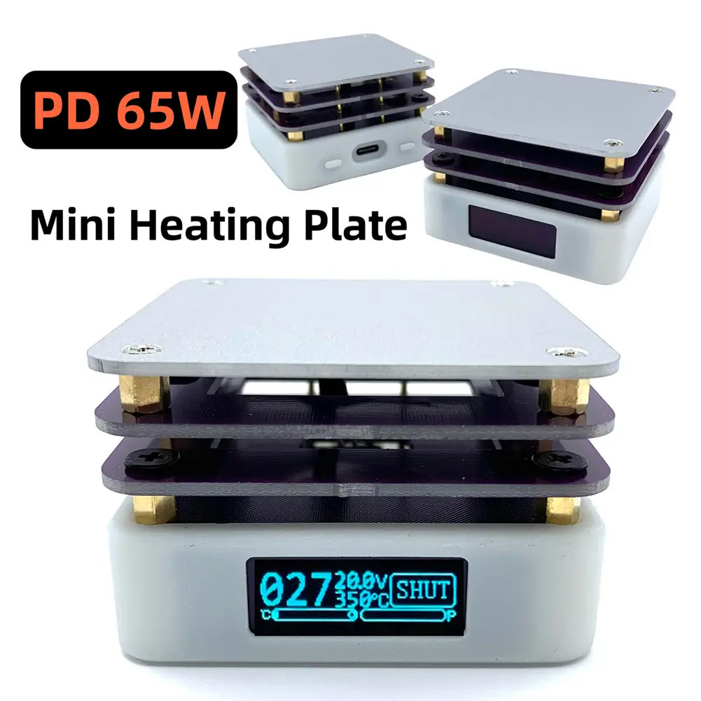 65W Circuit Board Preheater with Screen Display PCB Board Preheating Platfor Rework Heater Lab Plate for Repair DIY Laboratory