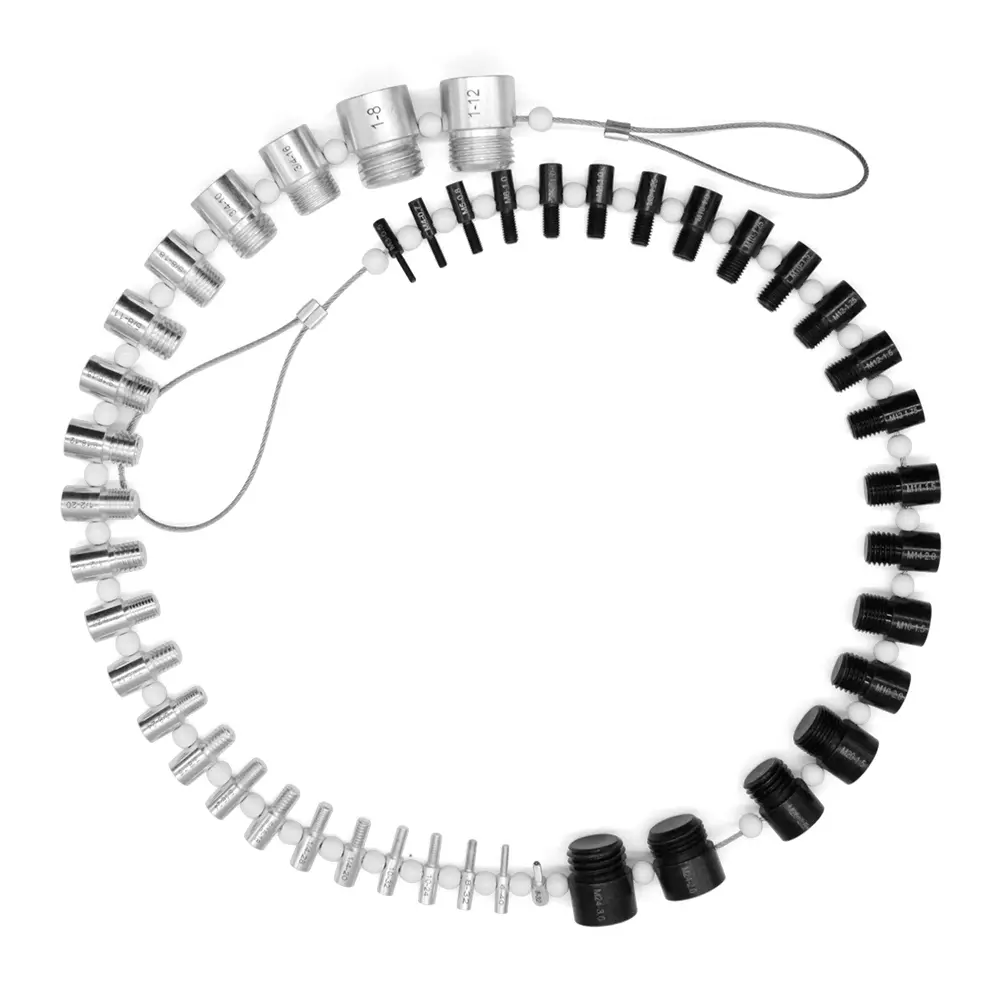 Portable Bolt Thread Checker Inch & Metric Nut & Bolt Thread Checker 44 Male/Female Gauges Lightweight 23 Inch & 21 Metric Sizes