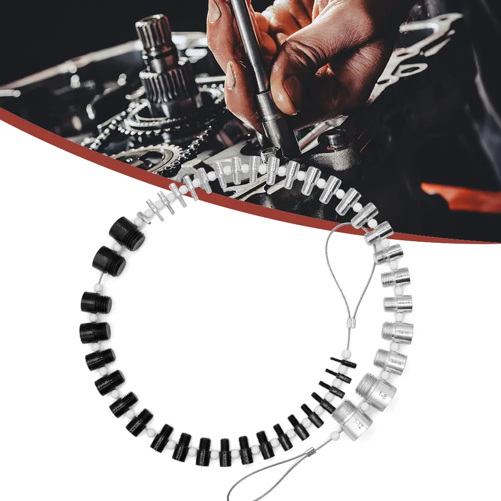 Portable Bolt Thread Checker Inch & Metric Nut & Bolt Thread Checker 44 Male/Female Gauges Lightweight 23 Inch & 21 Metric Sizes