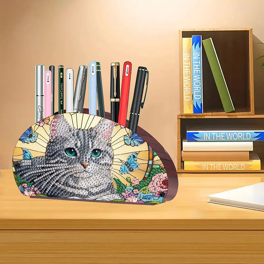Wooden Animals DIY Rhinestones Storage Holder Crystal Diamond Storage Shelf Diamond Painting Storage Rack for Home Study Office