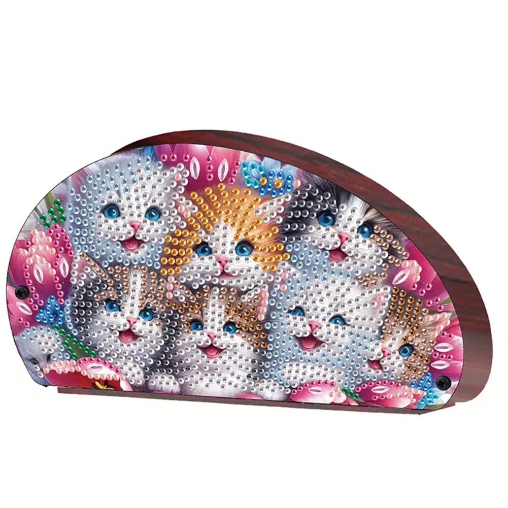Wooden Animals DIY Rhinestones Storage Holder Crystal Diamond Storage Shelf Diamond Painting Storage Rack for Home Study Office
