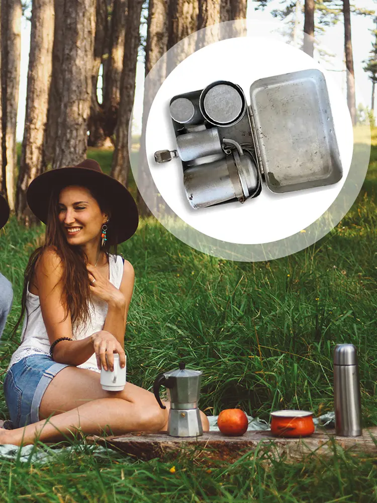 Backpacking Coffee Kit Collectible Ornament Collectors Camping Coffee Maker Pour Over Coffee Kit for Campfire Cooking Stove
