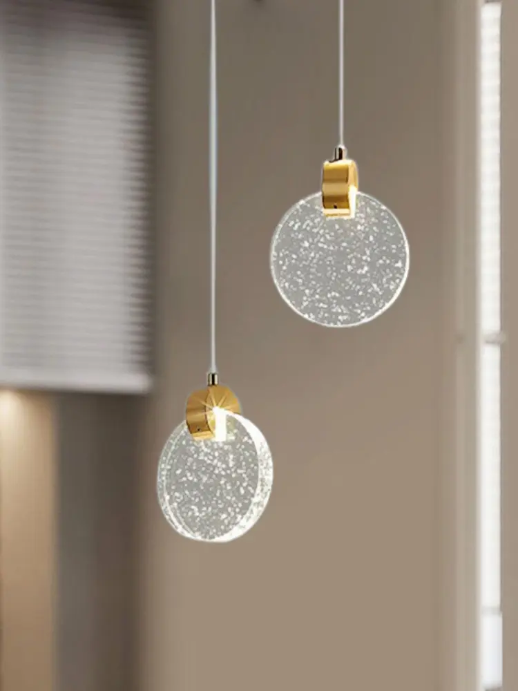 Modern LED Pendant Light Crystal Hanging Light 3 Light Color Circular Pendant Light LED Hanging Lamp for Living Room Dining Room