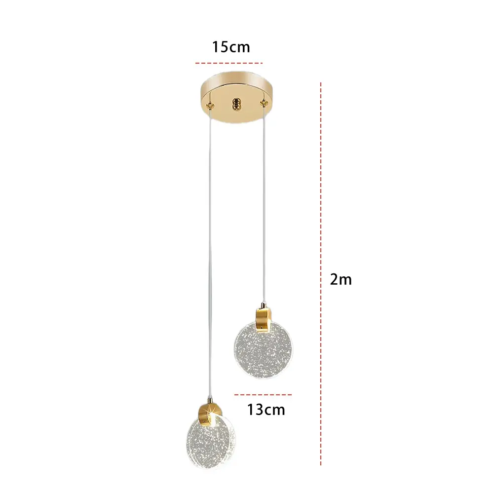 Modern LED Pendant Light Crystal Hanging Light 3 Light Color Circular Pendant Light LED Hanging Lamp for Living Room Dining Room