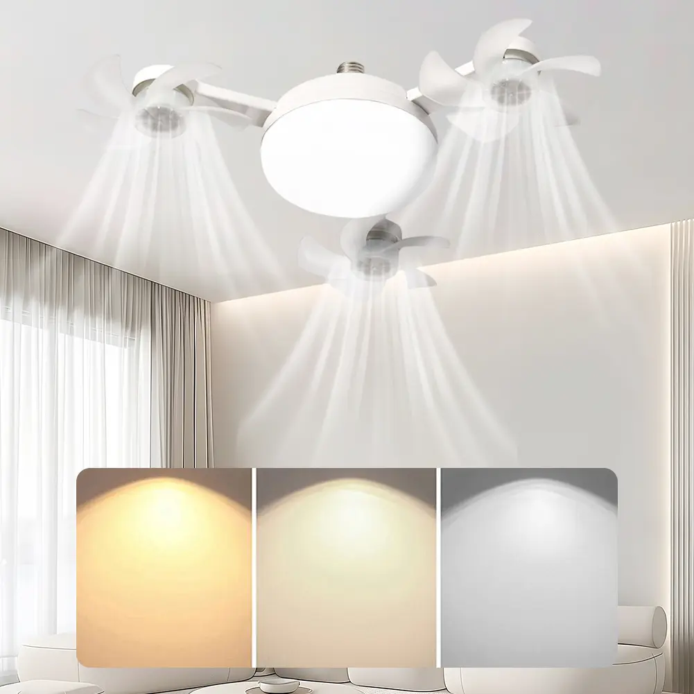 2 In 1 Drone Ceiling Light Fan with LED Light E27 Ceiling Lamps Fan Remote Control Electric Fans for Dining Bedroom Living Room
