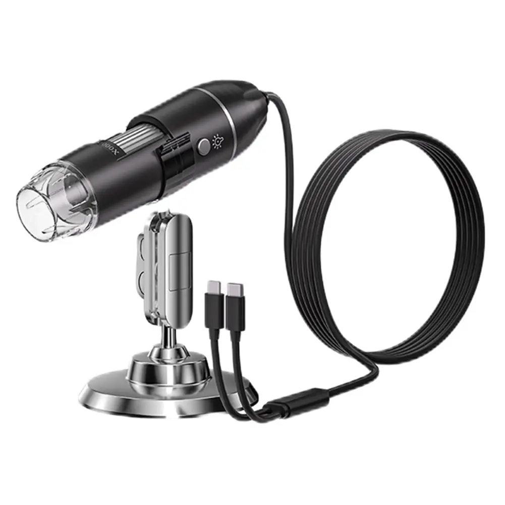 1600X Digital Microscope 8 LED Magnification Endoscope with Stand Optical Microscope for Jewelry Appraisal Video for IOS Android