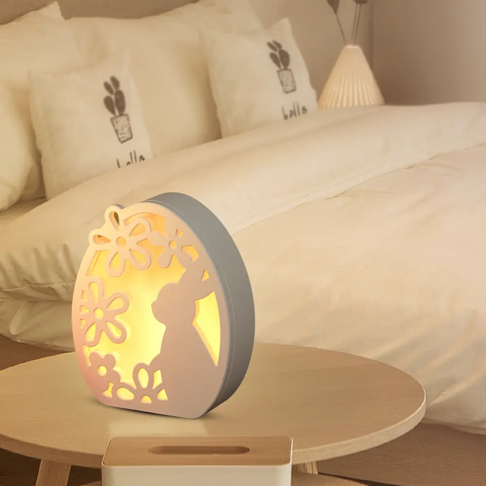 12/8/4Pcs DIY Easter Egg Bunny Lamp Silicone Mold Decoration Rabbit Hollow Silhouette Mold Candle Holder for Resin Casting