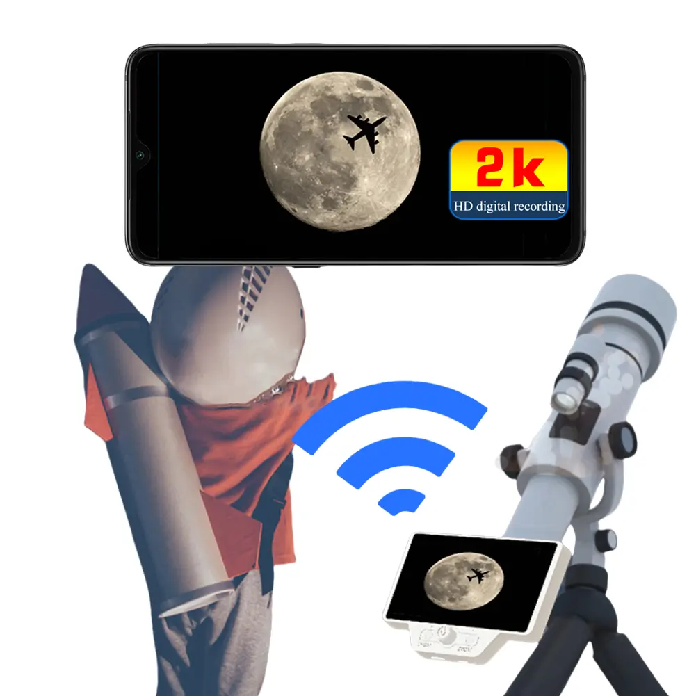 Telescope Electronic Eyepiece 5 Inch LCD 2K Compatible for Android iPhone Telescope Digital Eyepiece for Telescope 1.25 Inches