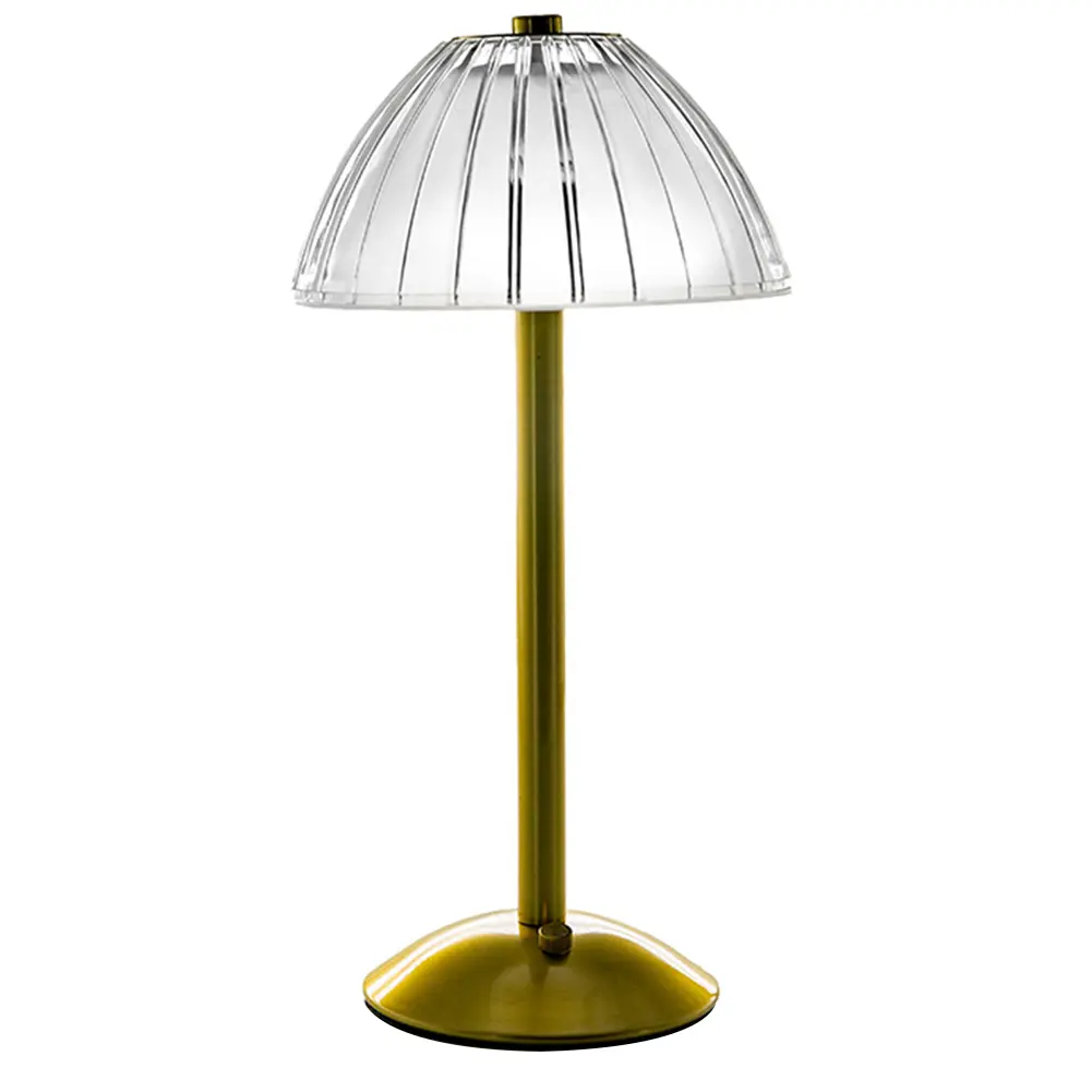 Crystal Atmosphere Lamp Metal Base 3 Color Modes Portable Retro Metal Bedside Lamp Rechargeable Touch Control Cordless Desk Lamp