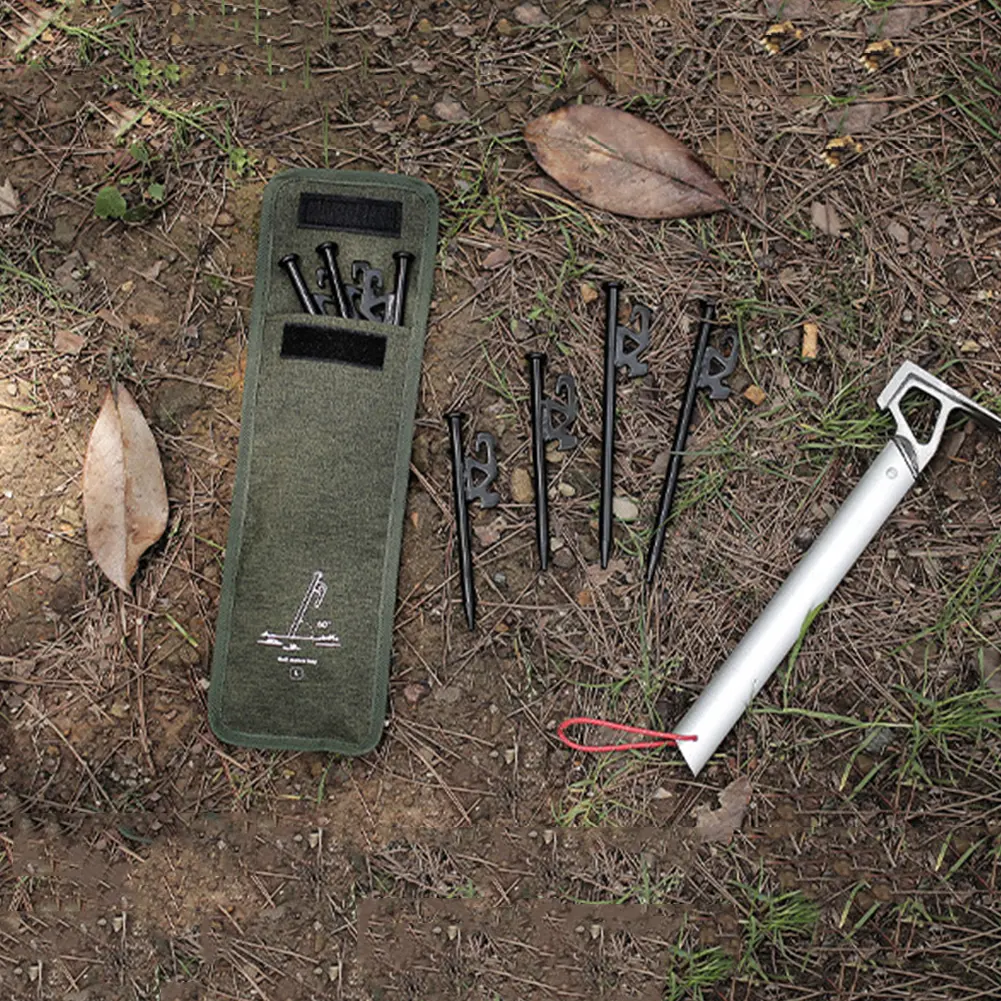 Camping Tent Stake Bag Multi-Purpose Tent Peg Bag Tent Ground Nails Storage Bag for Hiking Outdoor Use Camping