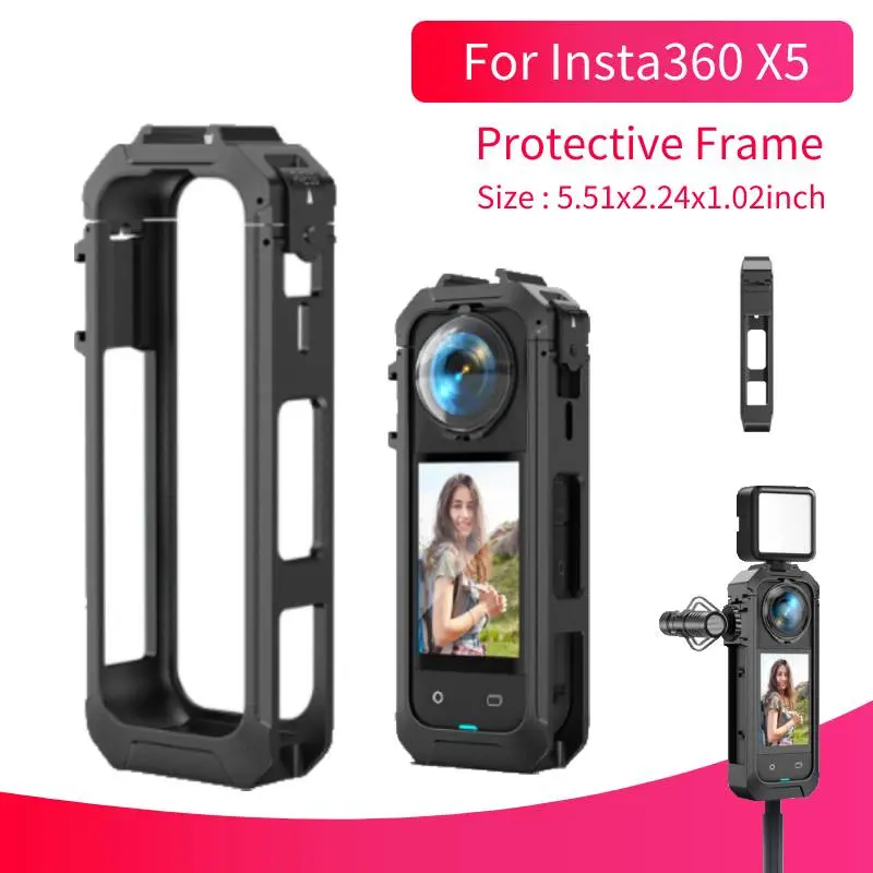 Protective Case PC Magnetic Frame Cage Durable Anti-Drop Urltra-Light Protective Shell Cover For Insta360 X5 Camera Accessories