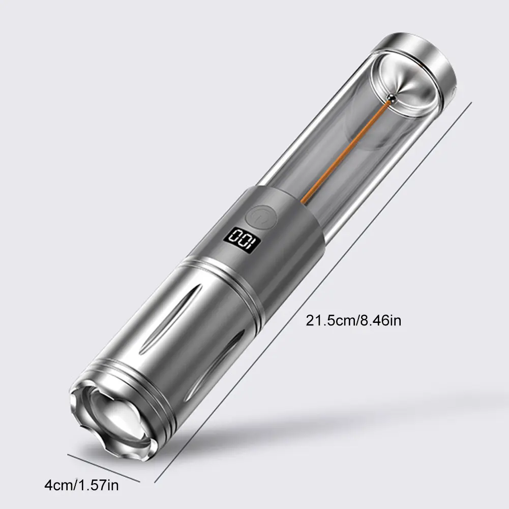 2 In 1 Camping Light Camping Flashlight with Hanging Hook Portable Tent Light Dimmable 3 Light Colors for Camping Hiking