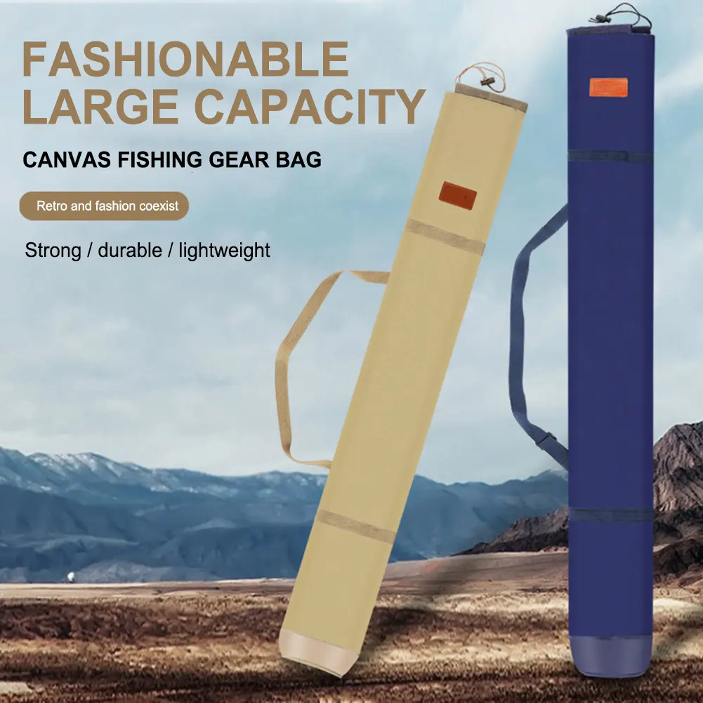 Multifunctional Fishing Gear Storage Bag Large Capacity Fishing Gear Tackle Carrier Thickening Canvas Wear Resistant for Angler