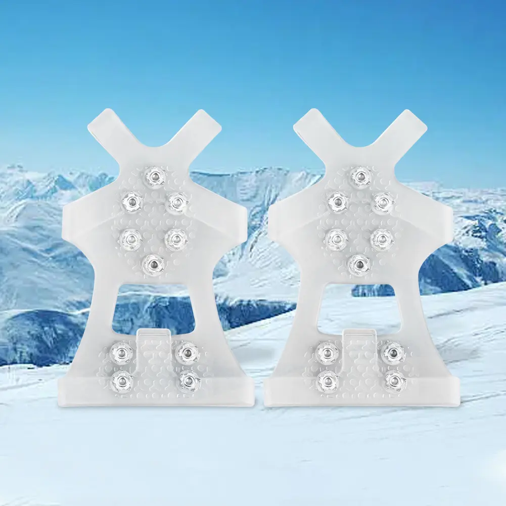 10 Teeth Mountaineering Cleats Anti-Slip Snow Claw Shoe Covers Unisex Snow Ice Gripper Walking Hiking Accessories
