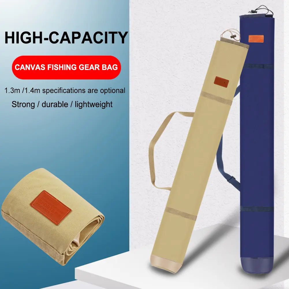 Multifunctional Fishing Gear Storage Bag Large Capacity Fishing Gear Tackle Carrier Thickening Canvas Wear Resistant for Angler
