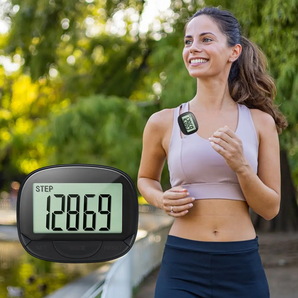1-5Pcs Clip-On Pedometer Electronic Pedometer Digital Display Simple Step Tracker Large Screen Multifunctional for Outdoor Sport
