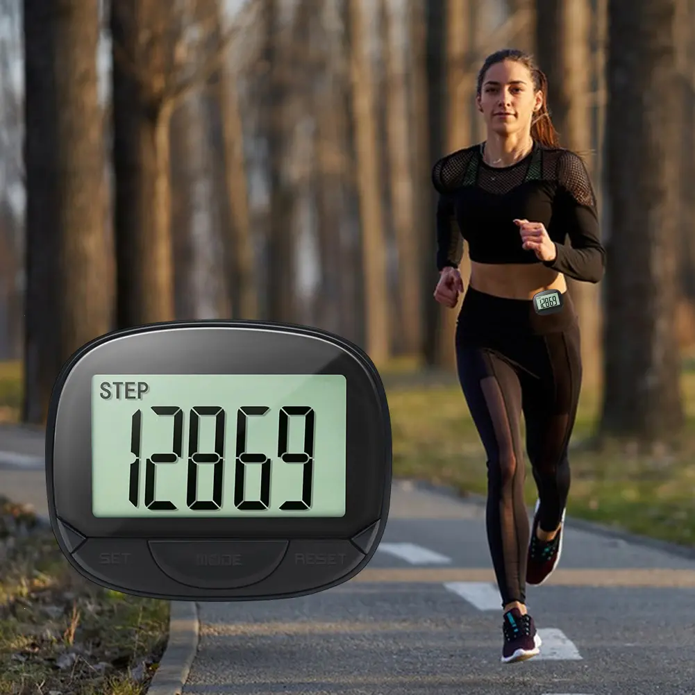1-5Pcs Clip-On Pedometer Electronic Pedometer Digital Display Simple Step Tracker Large Screen Multifunctional for Outdoor Sport