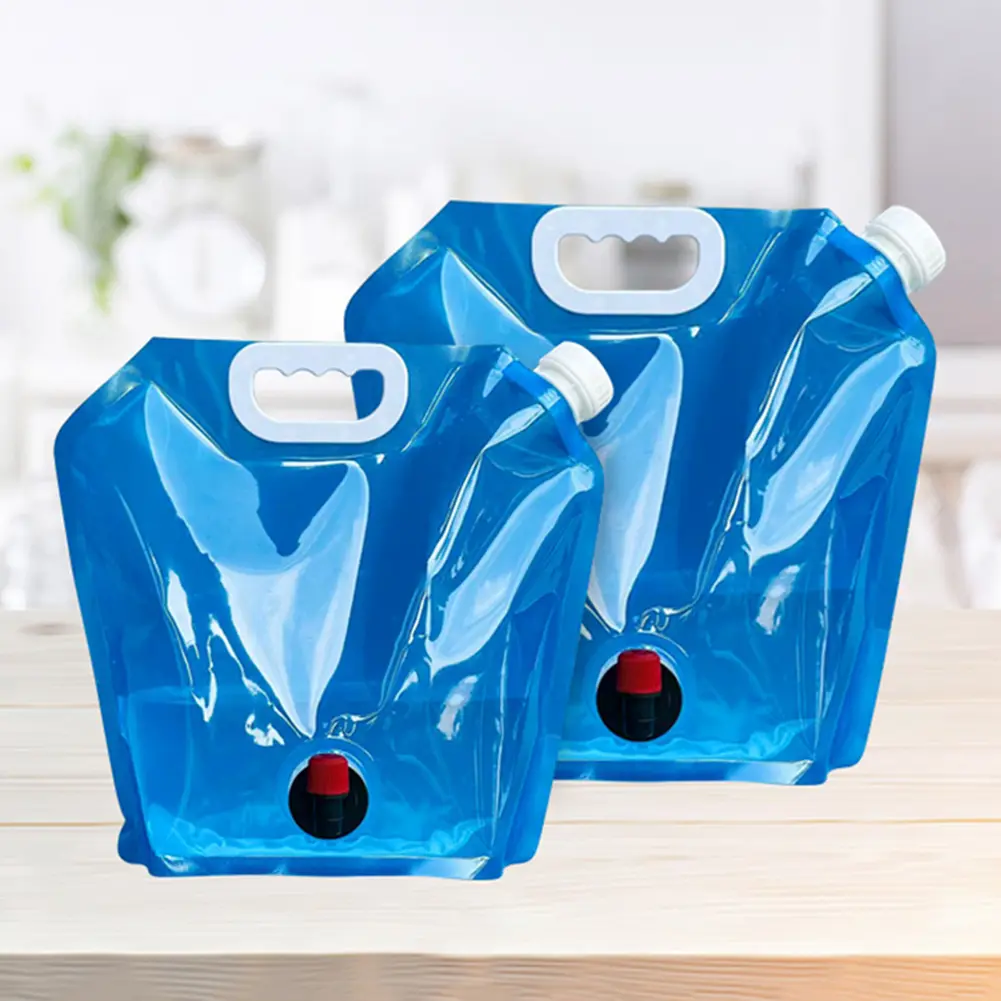 5L/10L Multipurpose Camping Water Bag Portable Outdoor Travel Collapsible Pouch No Leakage with Faucet for Hiking Picnic
