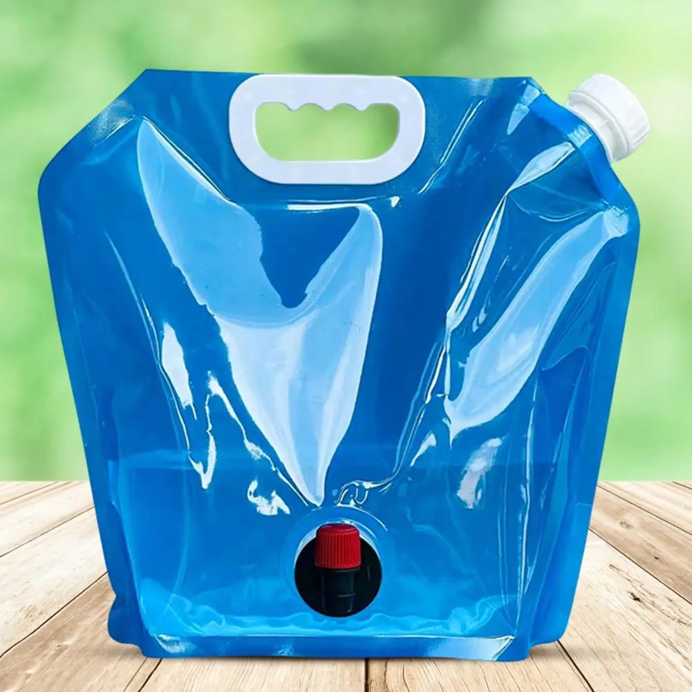 5L/10L Multipurpose Camping Water Bag Portable Outdoor Travel Collapsible Pouch No Leakage with Faucet for Hiking Picnic