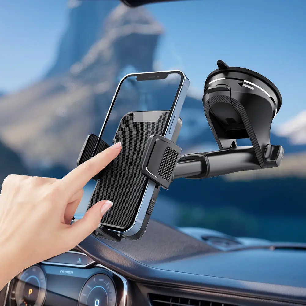 Gravity Sucker Dashboard Mobile Phone Stand 360° Rotation Cell Phone Support Windshield Phone Bracket for Trucks RVs Vehicles