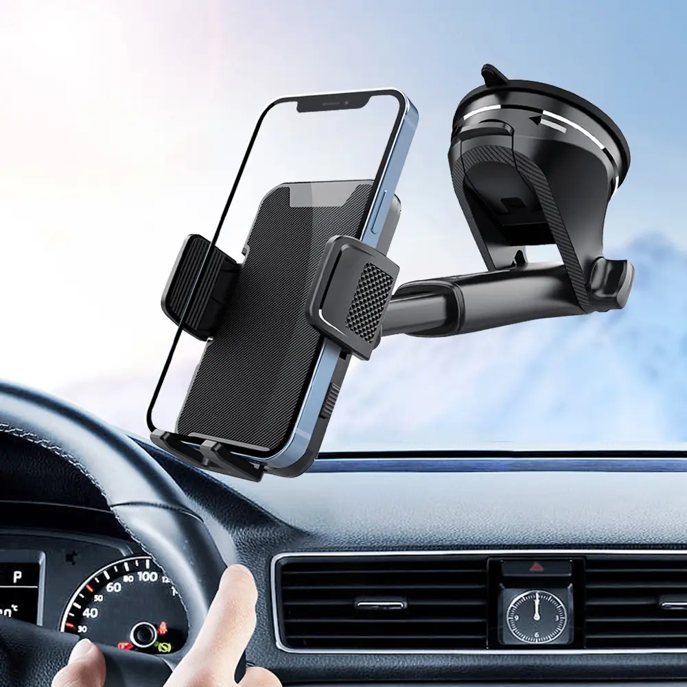 Gravity Sucker Dashboard Mobile Phone Stand 360° Rotation Cell Phone Support Windshield Phone Bracket for Trucks RVs Vehicles