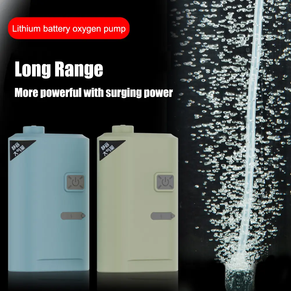 Aquarium Oxygen Pump USB Rechargeable Oxygenated Fish Tank Pump Ultra Quiet Oxygen/Aerating Pump Portable for Outdoor Fishing