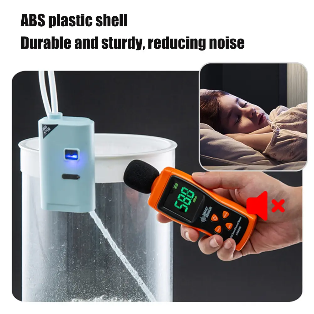 Aquarium Oxygen Pump USB Rechargeable Oxygenated Fish Tank Pump Ultra Quiet Oxygen/Aerating Pump Portable for Outdoor Fishing