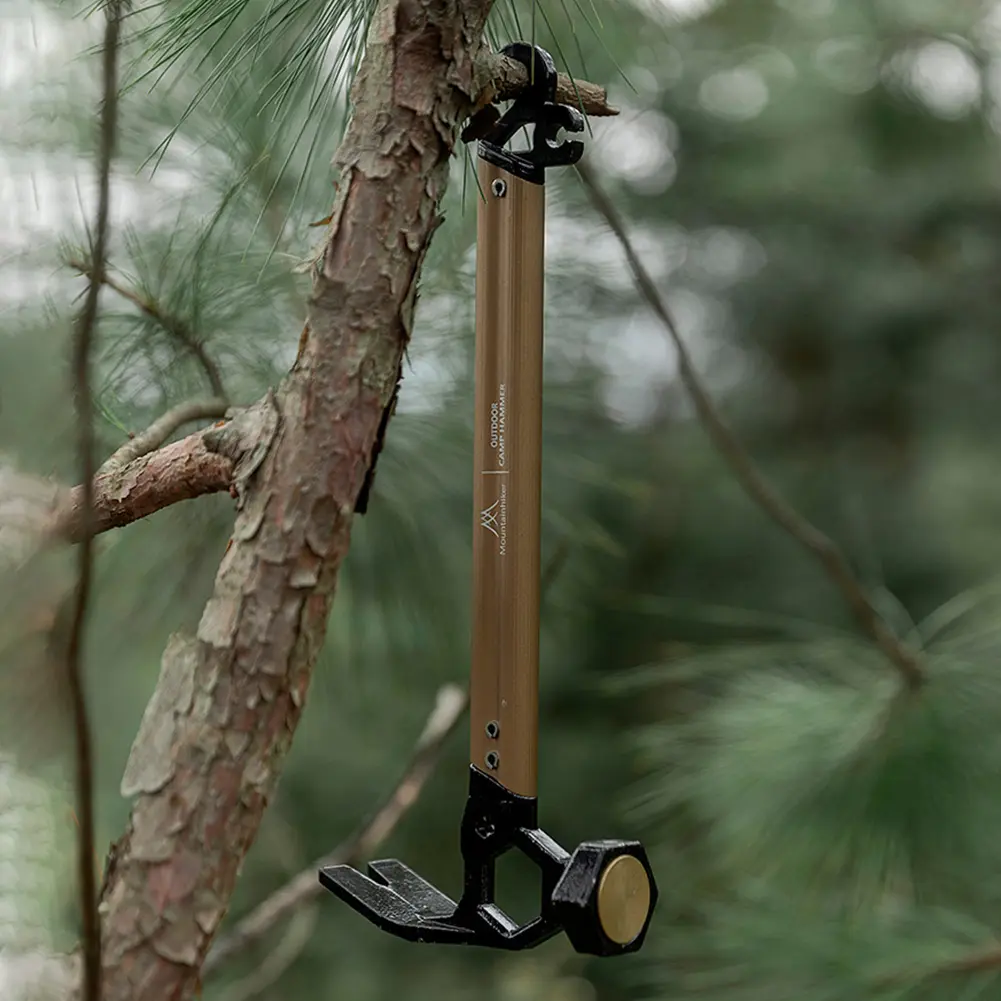 Outdoor Camping Hammer Multifunctional Portable Camp Hammer Anti-Slip Emergency Survival Hammer for Hiking Camping Gardening