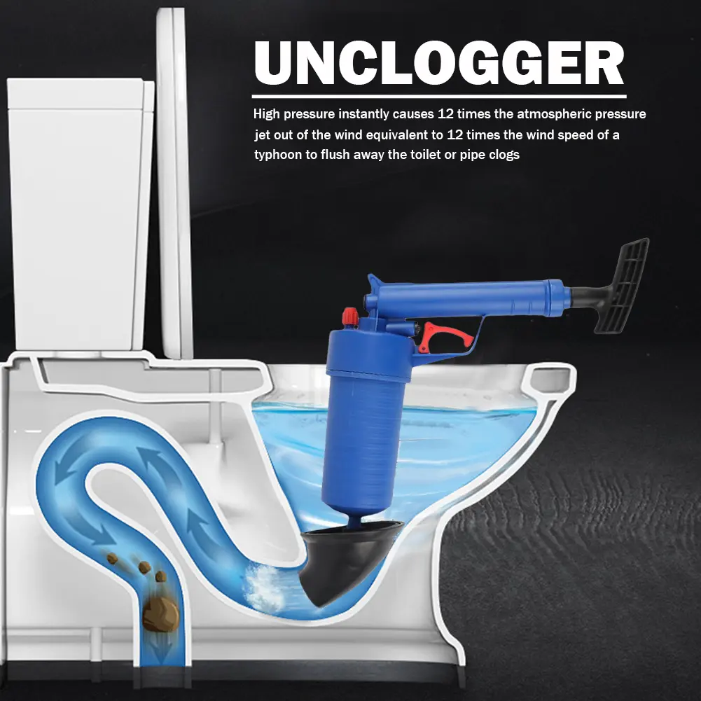 Air Power Drain Blaster Tools Universal Clog Remover High-pressure Large Handle Accessories for Bathroom Shower Bathtub