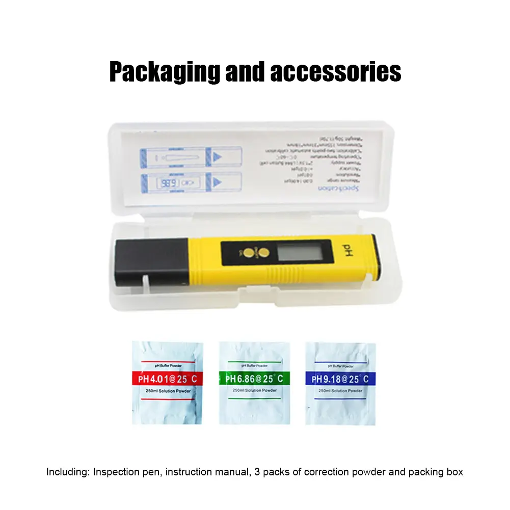 PH Meter Water Quality Tester with 0-14 Measurement Range Digital TDS Meter 0.01 High Precision for Aquarium Swimming Pool