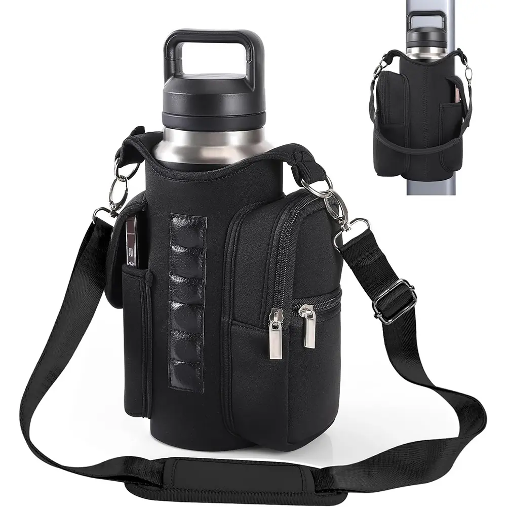 Magnetic Gym Bag Water Bottle Bag Crossbody Water Bottle Pouch Phone Holder Water Bottle Carrier Bag for Men Women