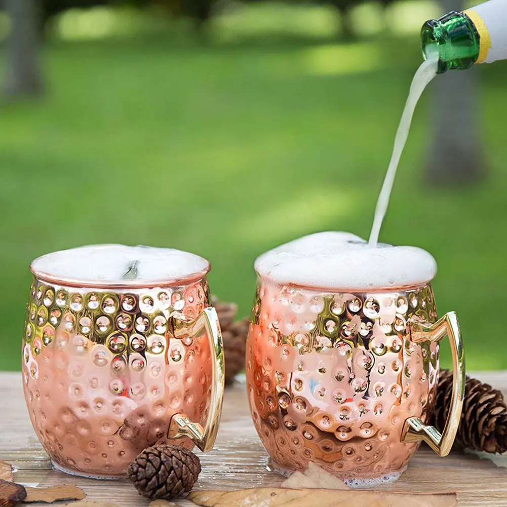 Beer Wine Glasses Goblets Food Grade Stainless Steel Shatterproof Drinkware Copper Mugs Metal Beer Wine Cup Bar Tools