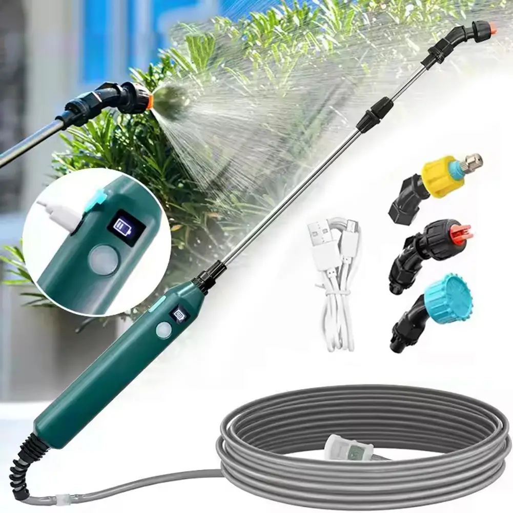 Electric Sprayer Telescopic Wand Rechargeable Garden Sprayer Wand with Battery Indicator Portable Spray Wand for Lawn and Garden