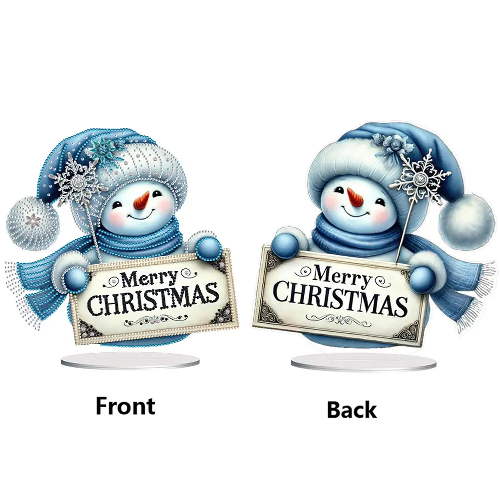 Christmas 2D Flat Diamond Painting Tabletop Ornaments Kit Double-sided Effect Desktop Diamond Art Kits Bedroom Table Decoration