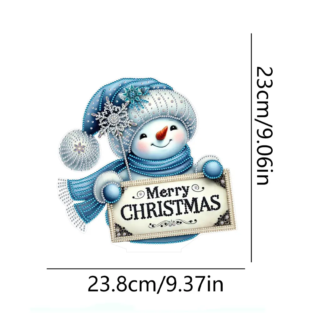 Christmas 2D Flat Diamond Painting Tabletop Ornaments Kit Double-sided Effect Desktop Diamond Art Kits Bedroom Table Decoration