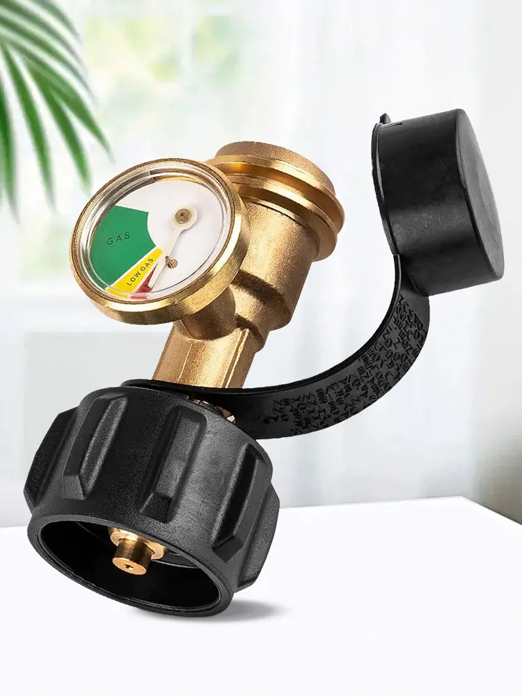 Universal Propane Gauge Color Coded Gas Pressure Meter Precise Propane Adapter Gauge Brass Propane Gas Gauge for 5-40lb Tank