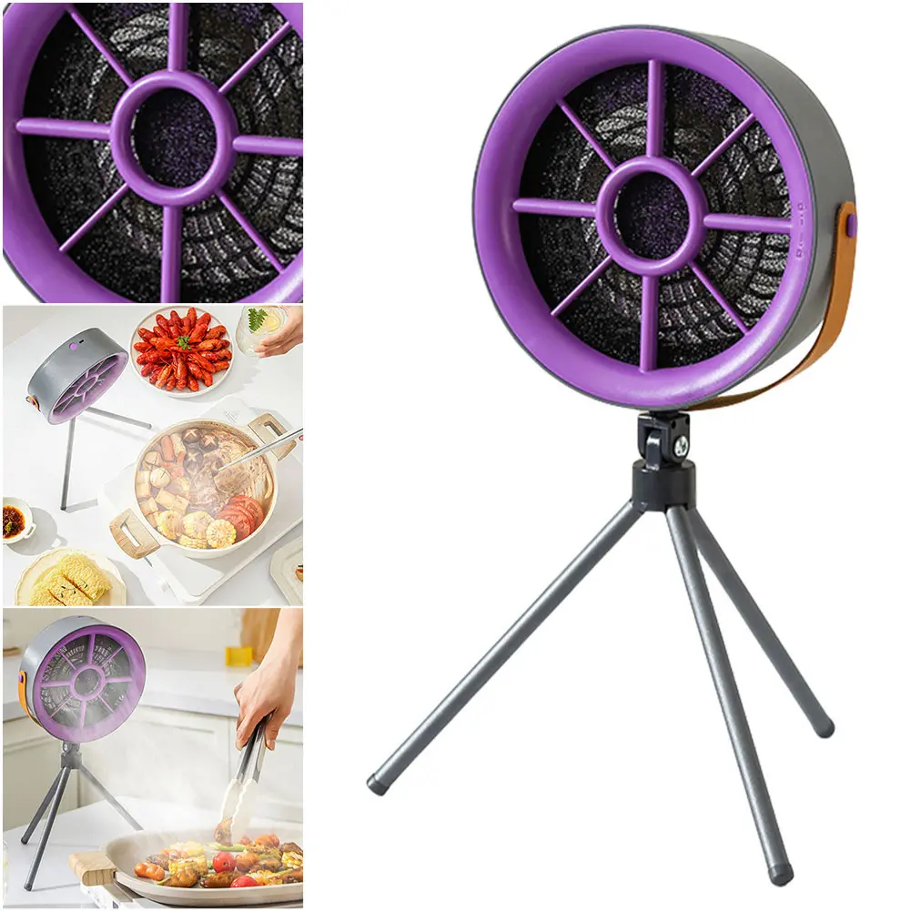 Portable Range Hood Detachable Desktop Range Hood with 3 Speed Kitchen Exhaust Fan for Indoor BBQ Hot Pot