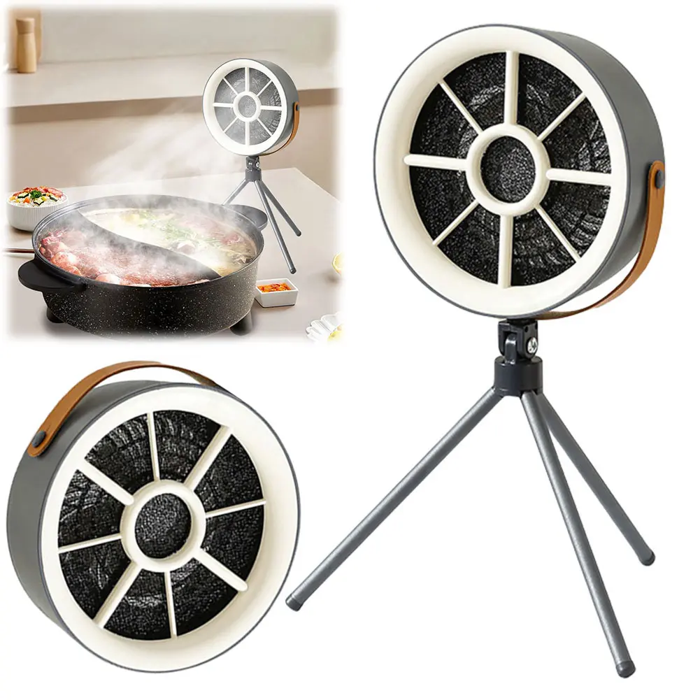 Portable Range Hood Detachable Desktop Range Hood with 3 Speed Kitchen Exhaust Fan for Indoor BBQ Hot Pot