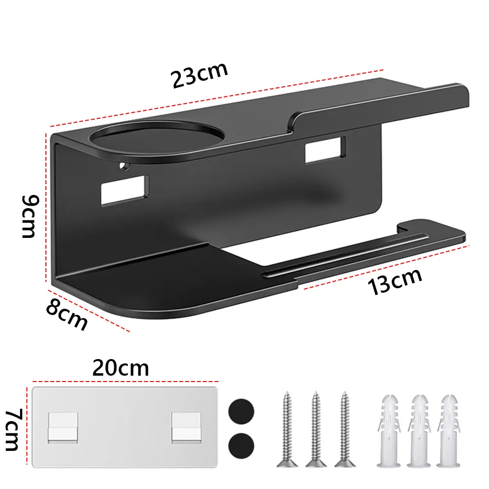 Toilet Paper Holder Wall Mounted Floating Paper Shelf Punch-Free Metal Paper Holder Rack Multifunctional for Bathroom Washroom