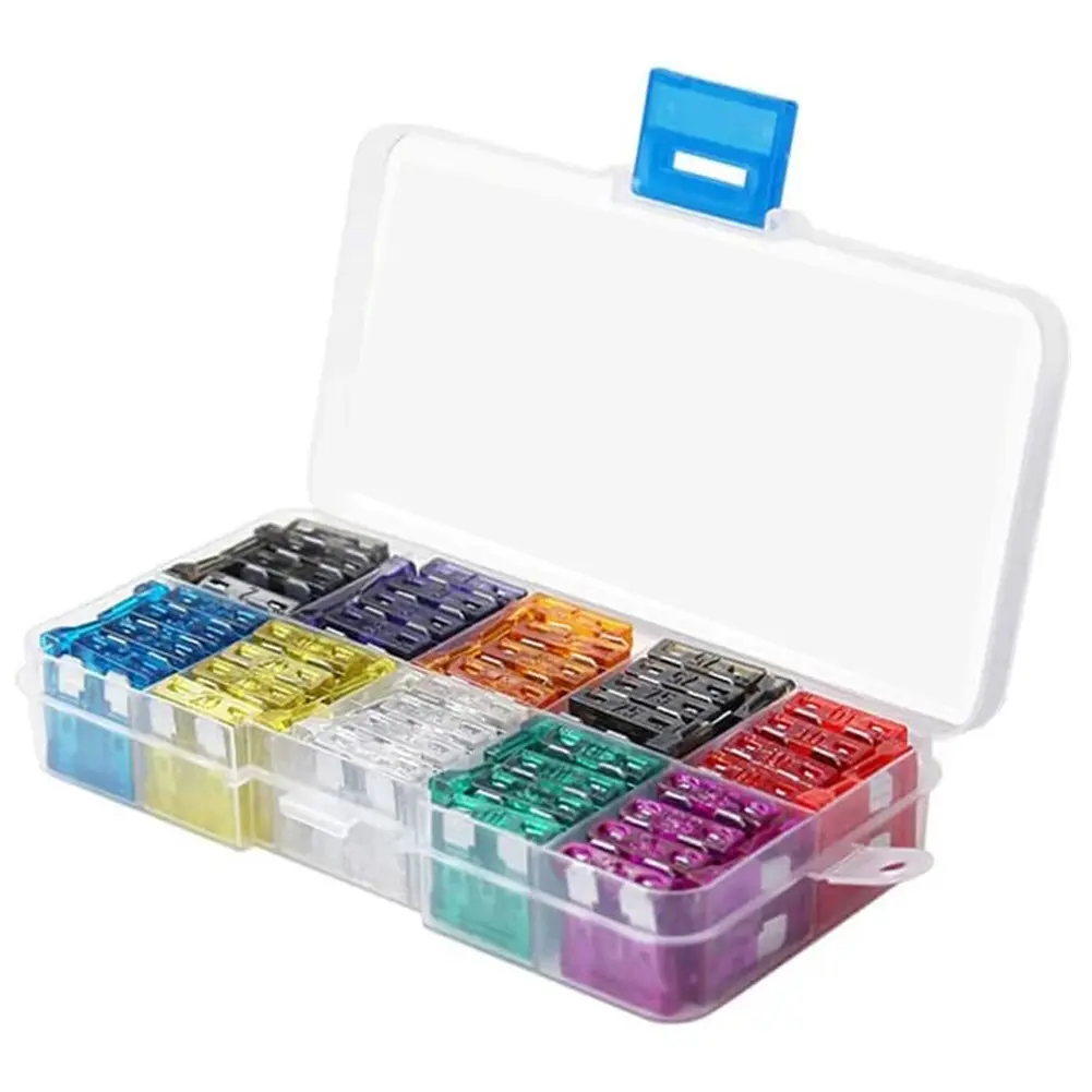 100Pcs Car Fuses 2A 3A 5A 7.5A 10A 10 Types Car Fuse Assortment 15A 20A 25A 30A 35A Blade Type Fuse Assorted Kit