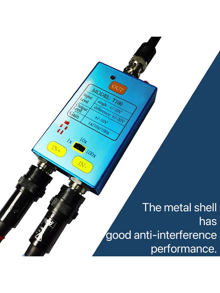 Signals Amplifier 1x/10x/100x Weak Signal Amplifier Battery Powered Low Noise for Maintenance Personnel for Electronic Engineers