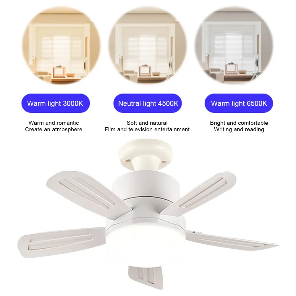 2 In 1 Hanging Fan with LED Lantern Remote Control Silent Ceiling Fan Modern Smart Cool Fan for Dining Room Bedroom Living Room