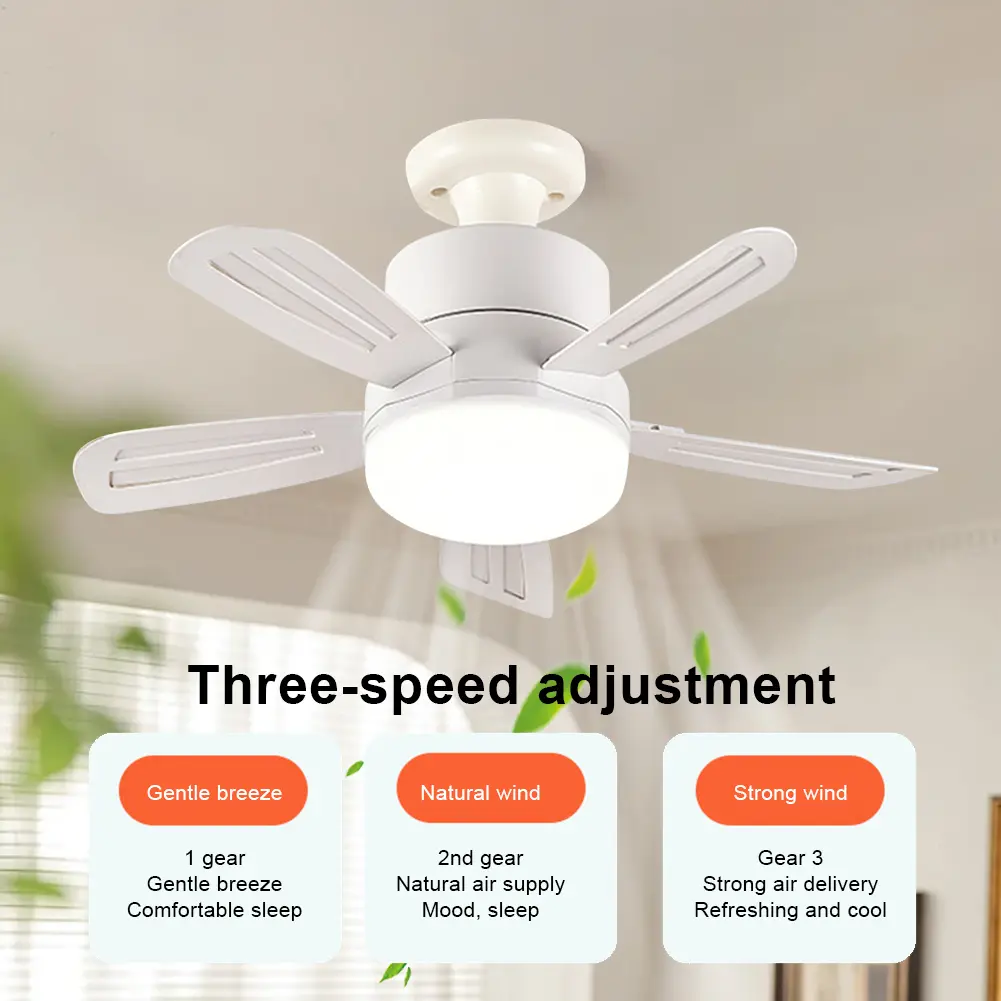 2 In 1 Hanging Fan with LED Lantern Remote Control Silent Ceiling Fan Modern Smart Cool Fan for Dining Room Bedroom Living Room