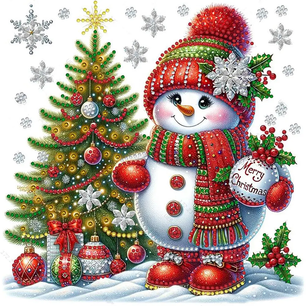 4pcs Partial Special Shaped Drill Diamond Painting Kit Christmas Decor 30x30cm