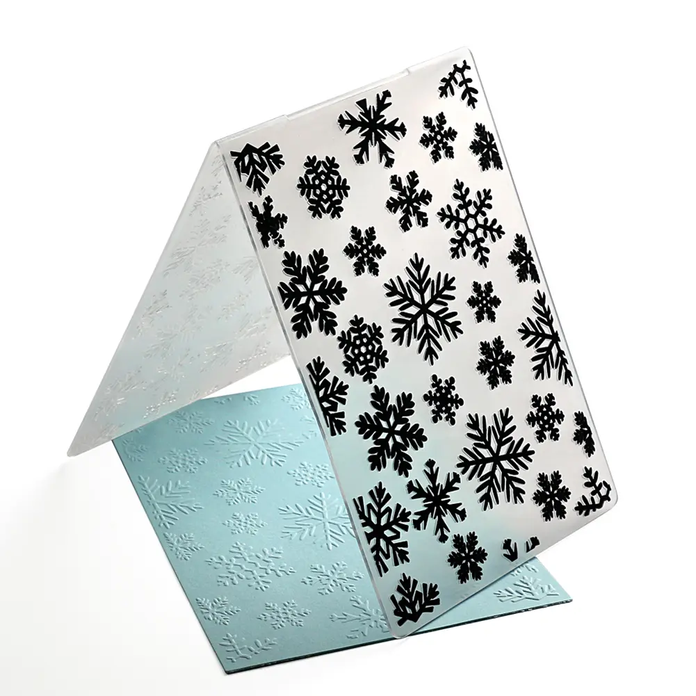 Plastic Background Die 14.4x10.5x0.2cm DIY Handmade Album Decoration Snowflake Pattern for Christmas Decoration for Scrapbooking