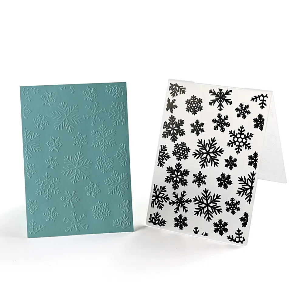Plastic Background Die 14.4x10.5x0.2cm DIY Handmade Album Decoration Snowflake Pattern for Christmas Decoration for Scrapbooking