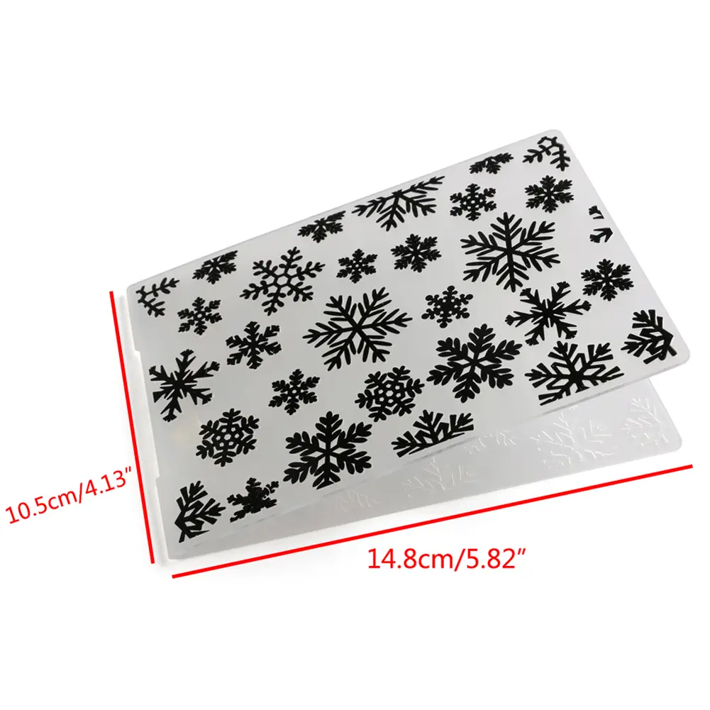 Plastic Background Die 14.4x10.5x0.2cm DIY Handmade Album Decoration Snowflake Pattern for Christmas Decoration for Scrapbooking