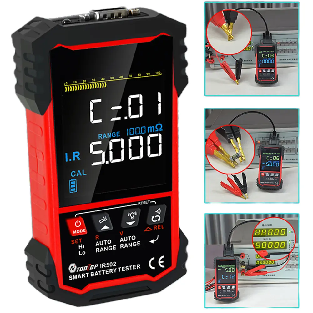 IR500/IR502 Battery Internal Resistance Tester 4-Wire Test 120V 0.000mω-500ω Lead-acid Lithium Nickel-cadmium Batteries Tool